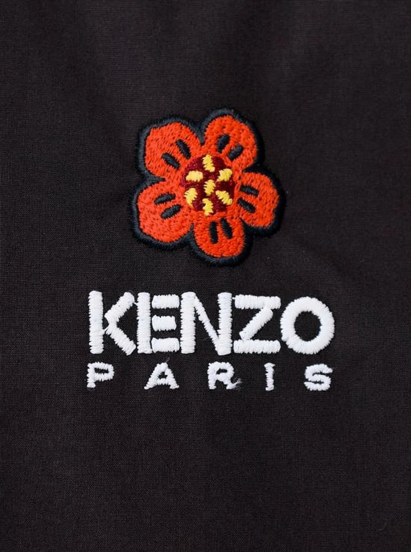 Long-Sleeve Button-Up Shirt With Floral Embroidery