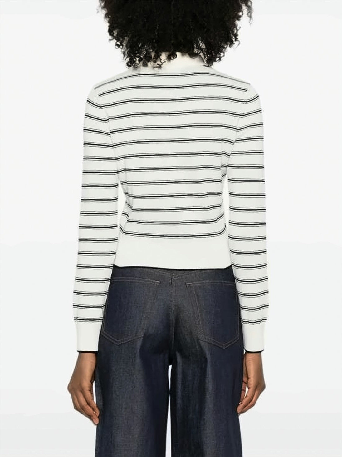 Cropped Cardigan with Classic Collar and Ribbed Finish