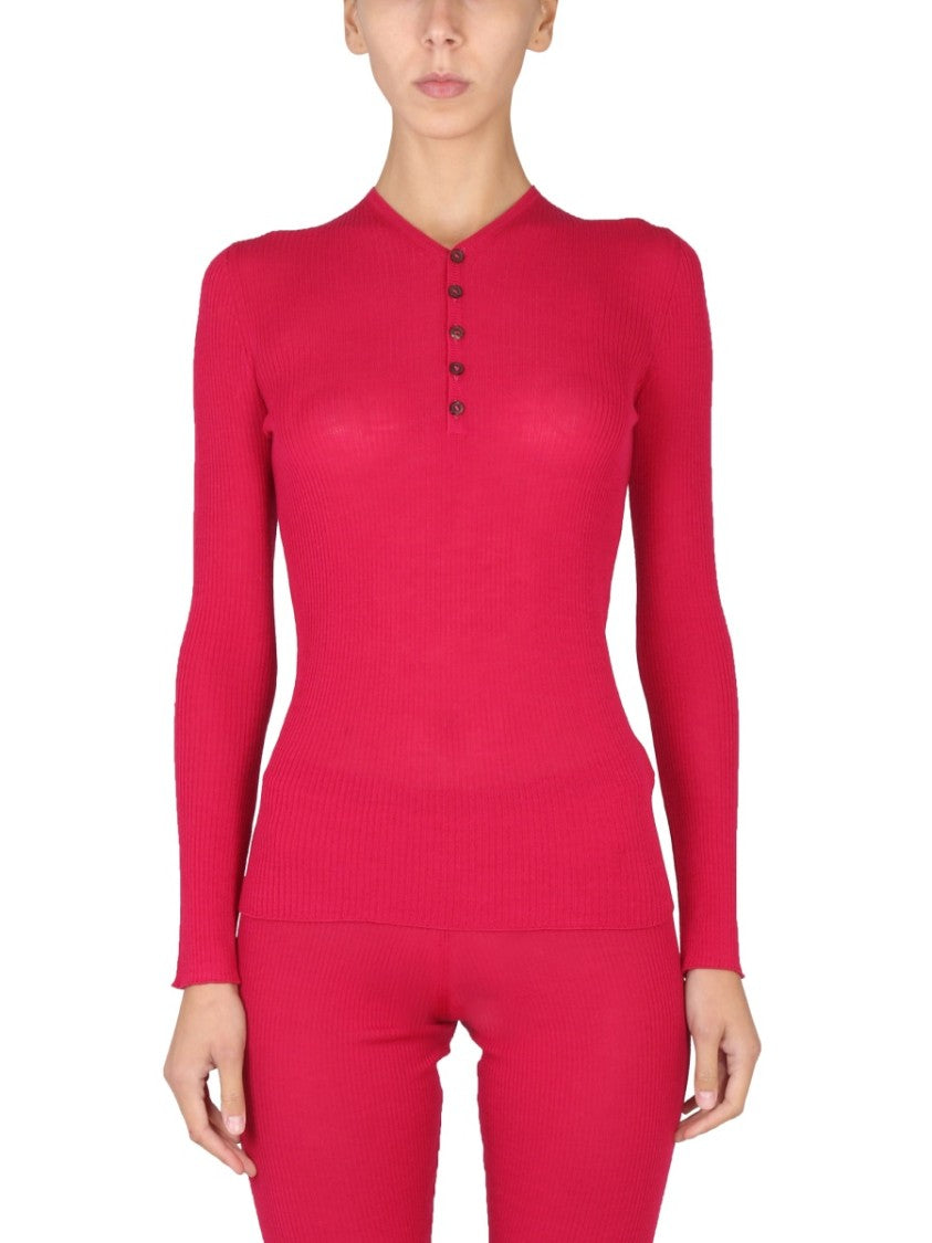 Ribbed V-Neck Slim Fit Shirt