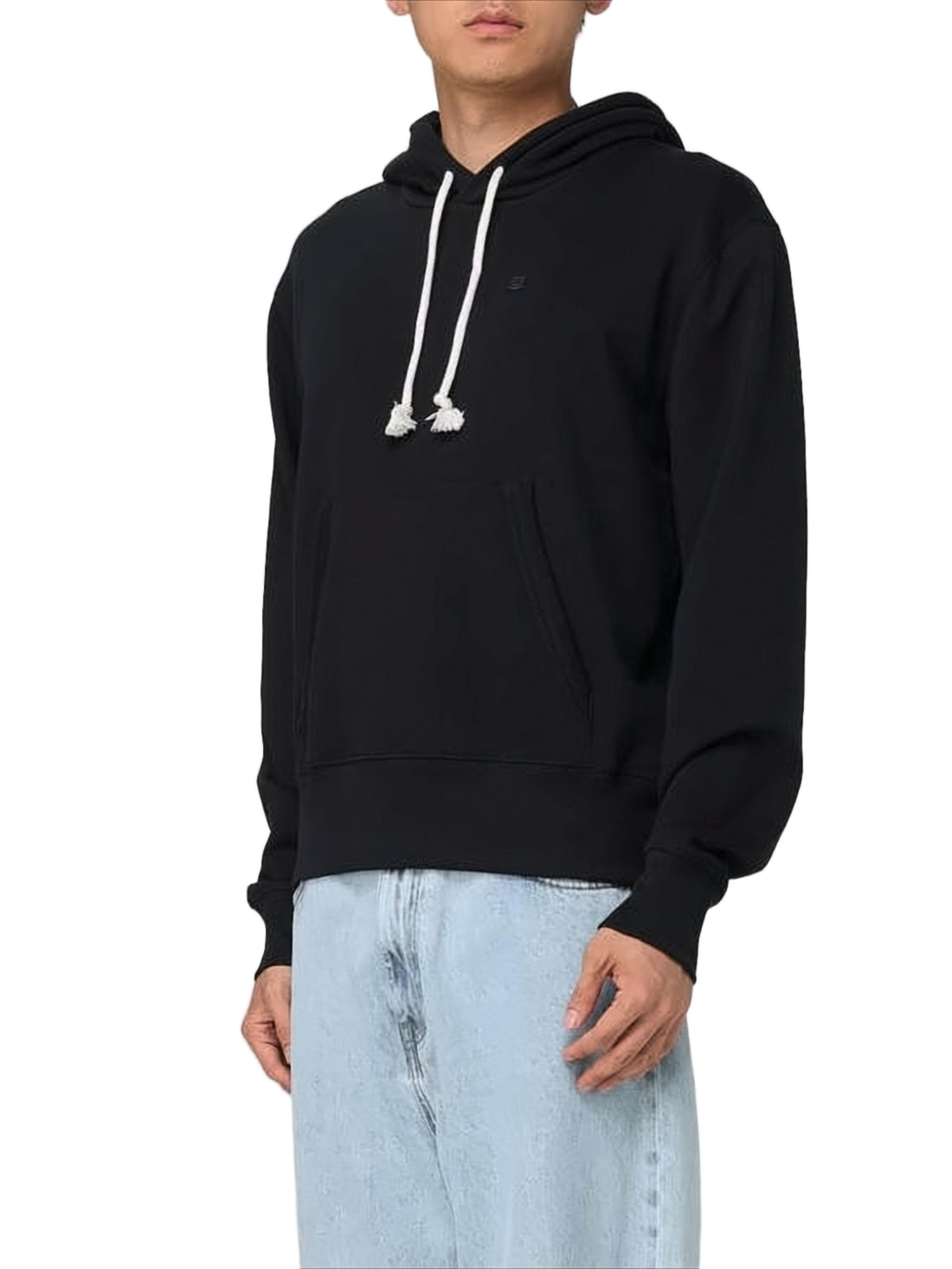 Classic Black Cotton Hoodie with Drawstring