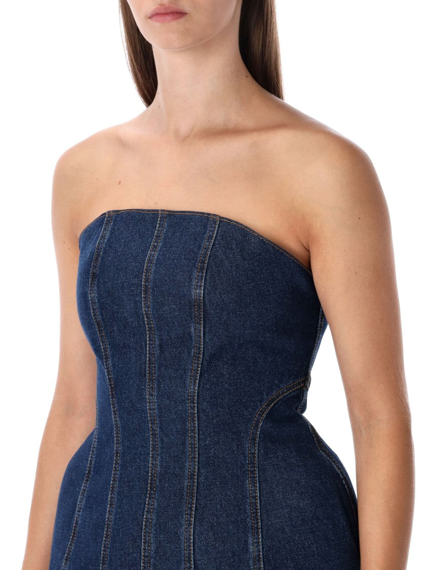 Strapless Denim Corset Top