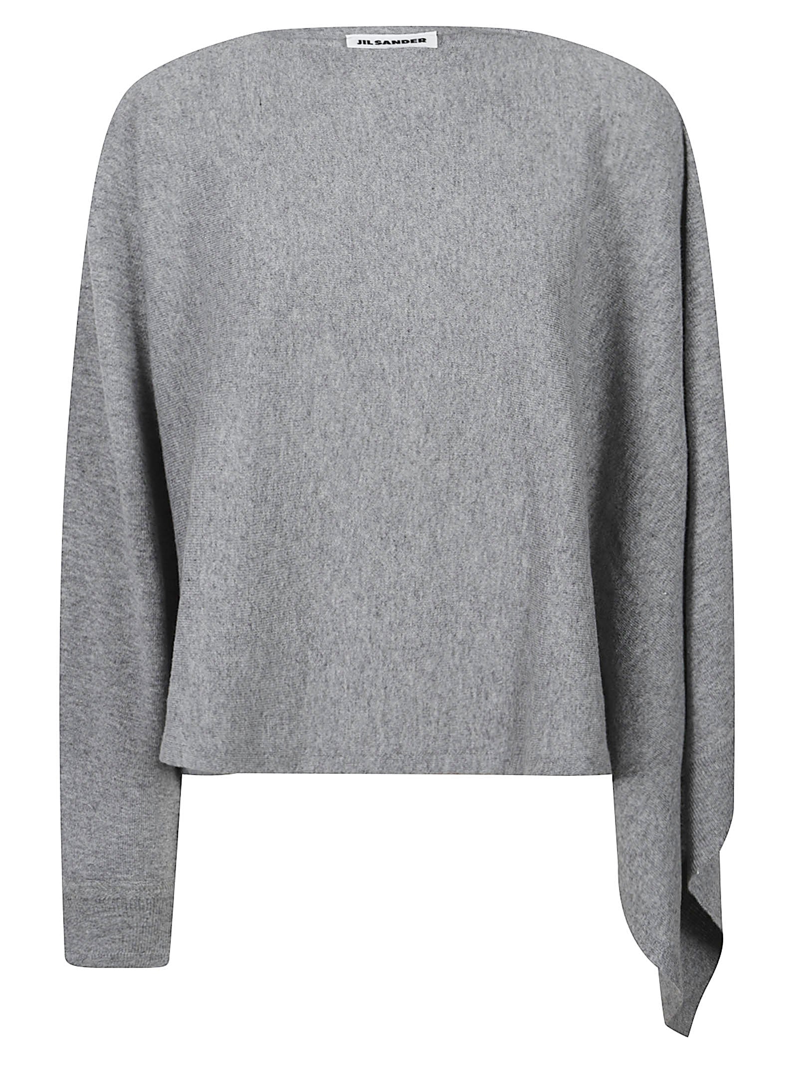 One-Sleeve Asymmetrical Cape Top in Soft Knit