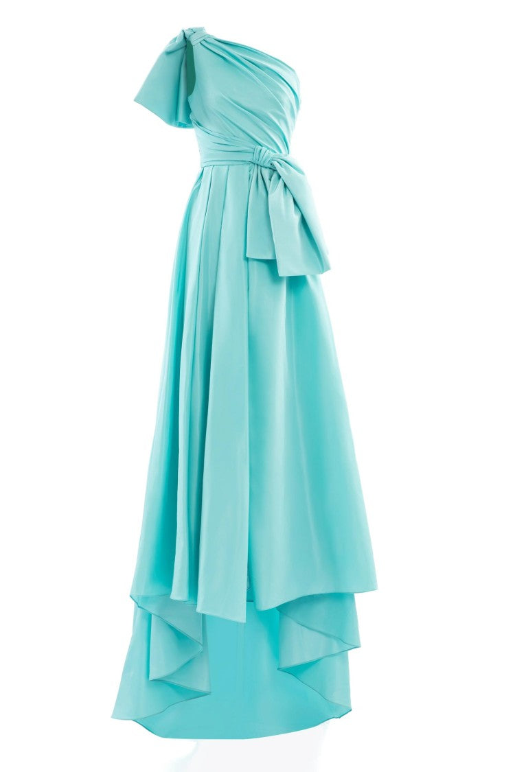 Aqua Sky Taffeta Evening Dress