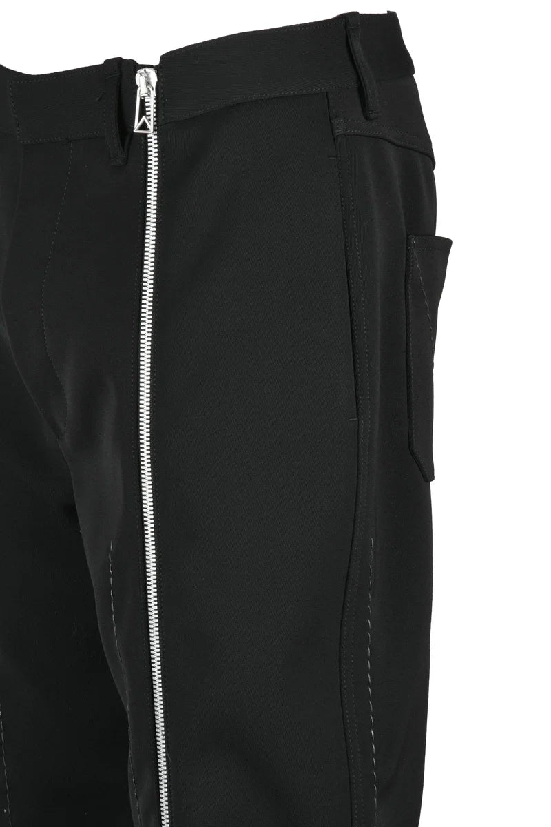 Wool Trousers Zip - Black