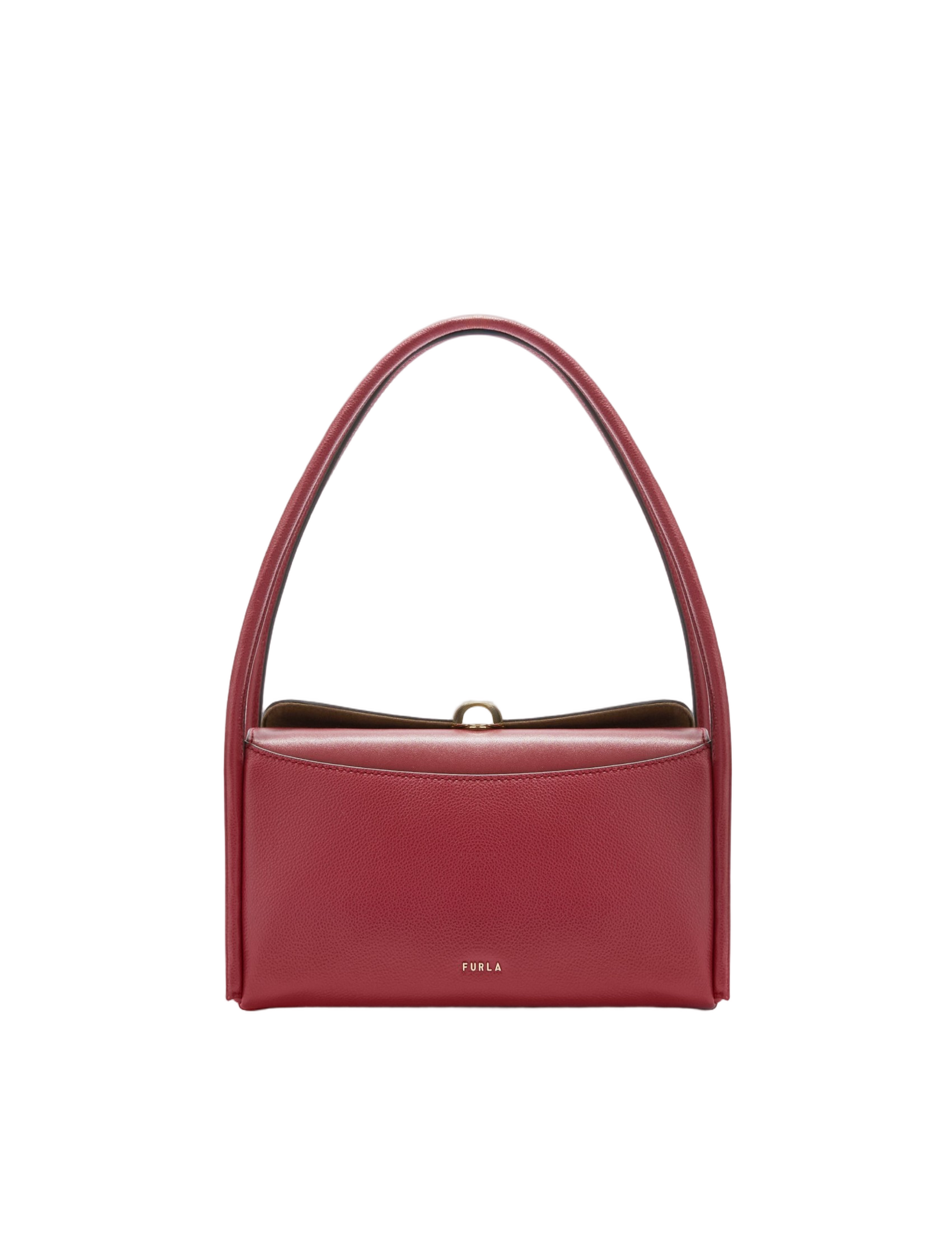 Nicole M Boston Leather Shoulder Bag, Cherry