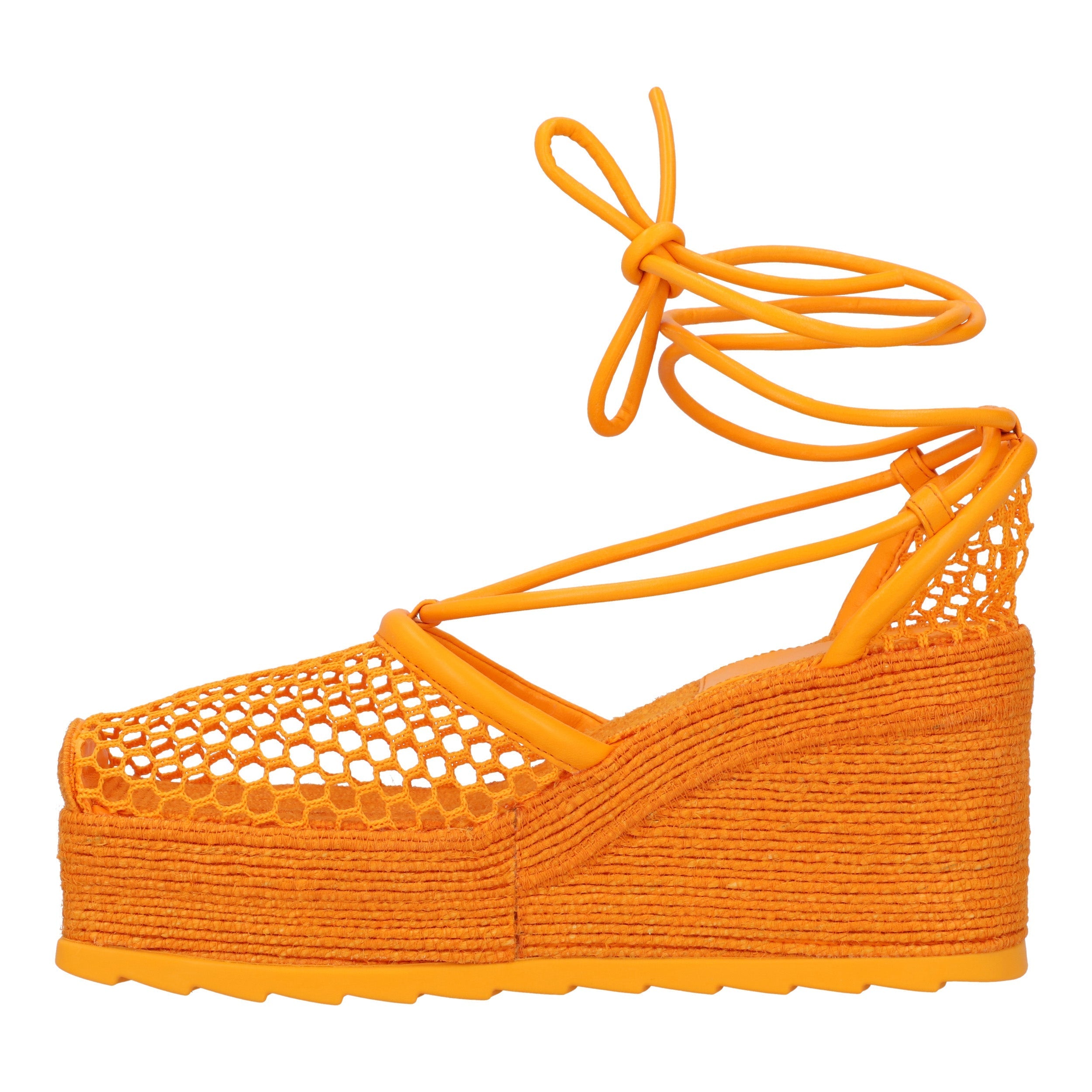 Orange Stretch 90 Wedge Espadrilles