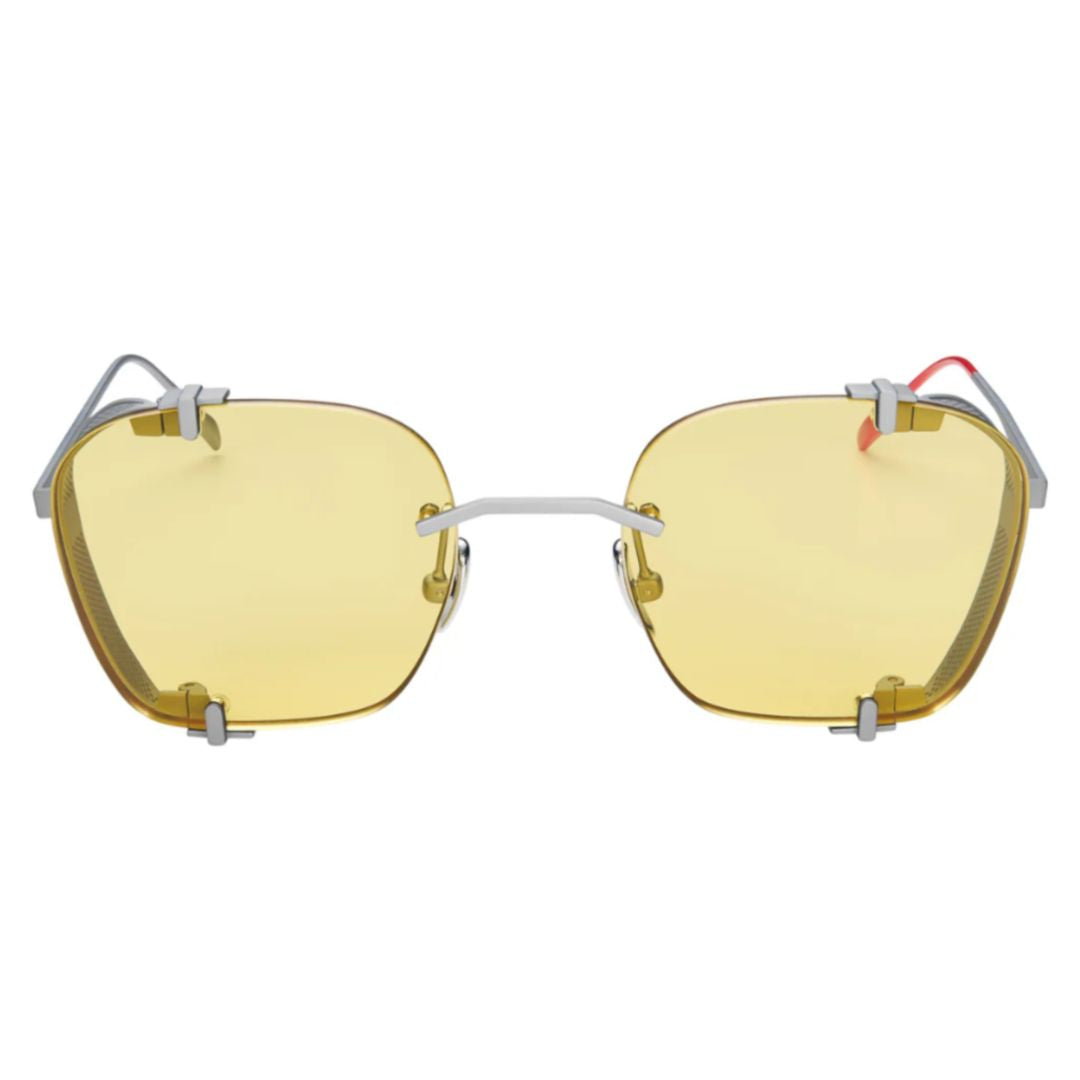 Bei Be-3 Geometric Titanium Sunglasses with Yellow-Tinted Lenses