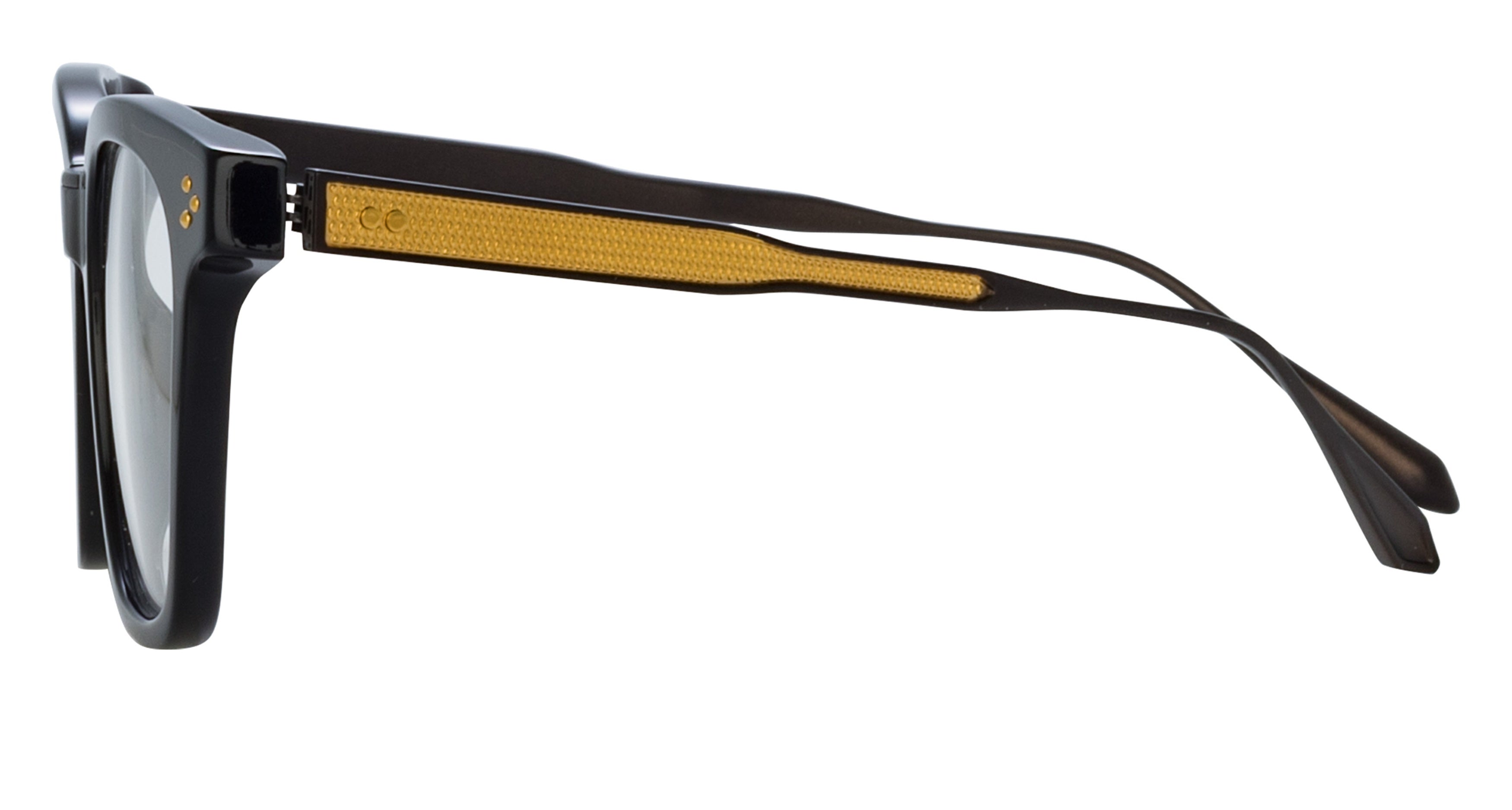 Lfl Oversized Square Frame Eyeglasses with Textured Gold Accents