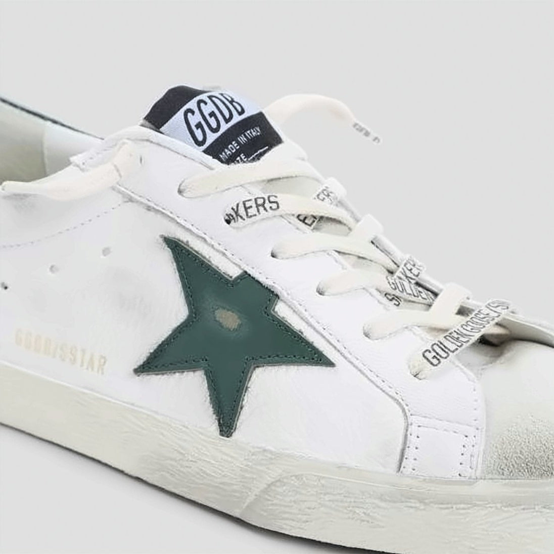 Distressed Cowhide Leather Low-Top Sneakers