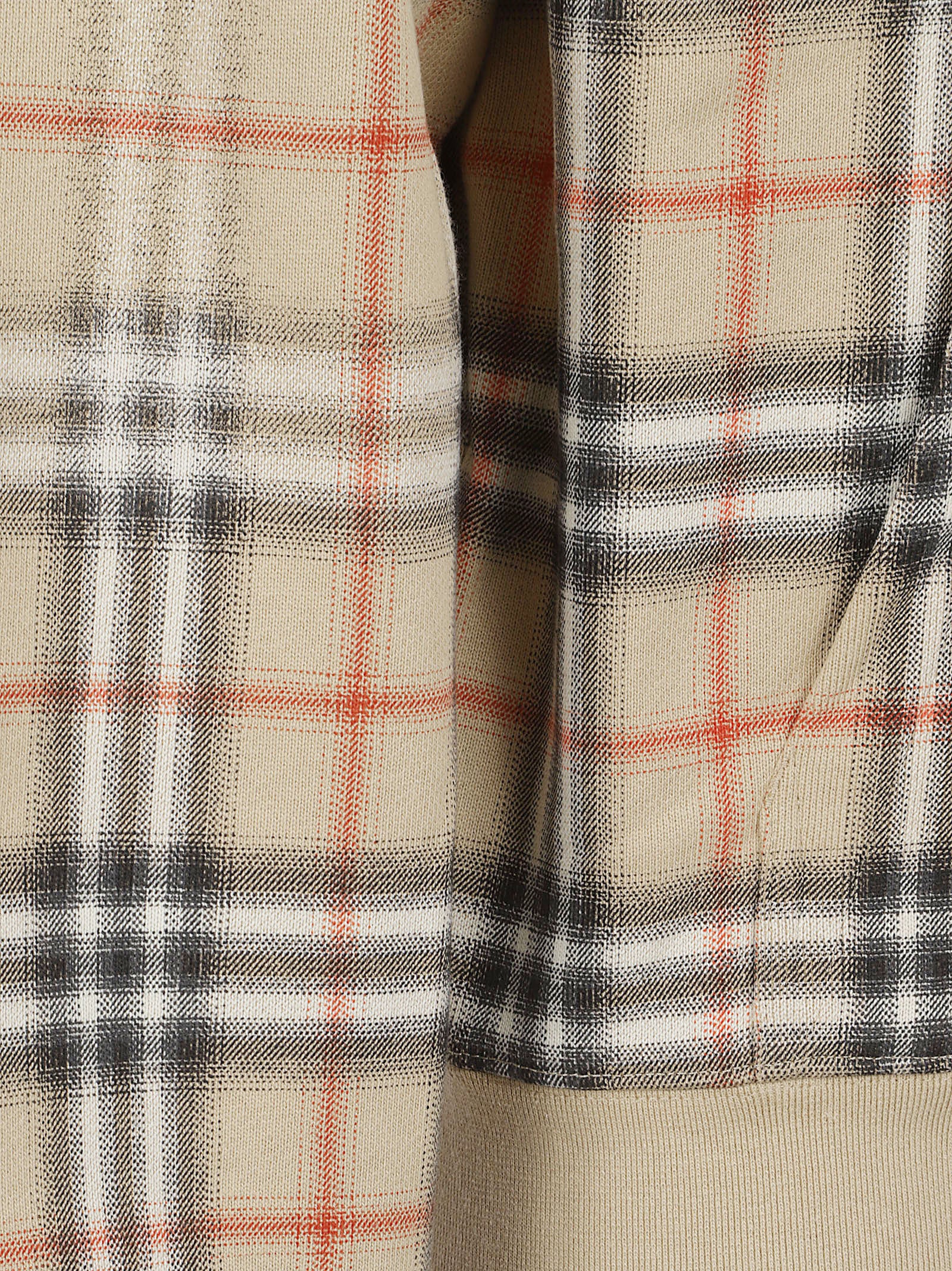 Gradient Check Cotton Hooded Sweatshirt