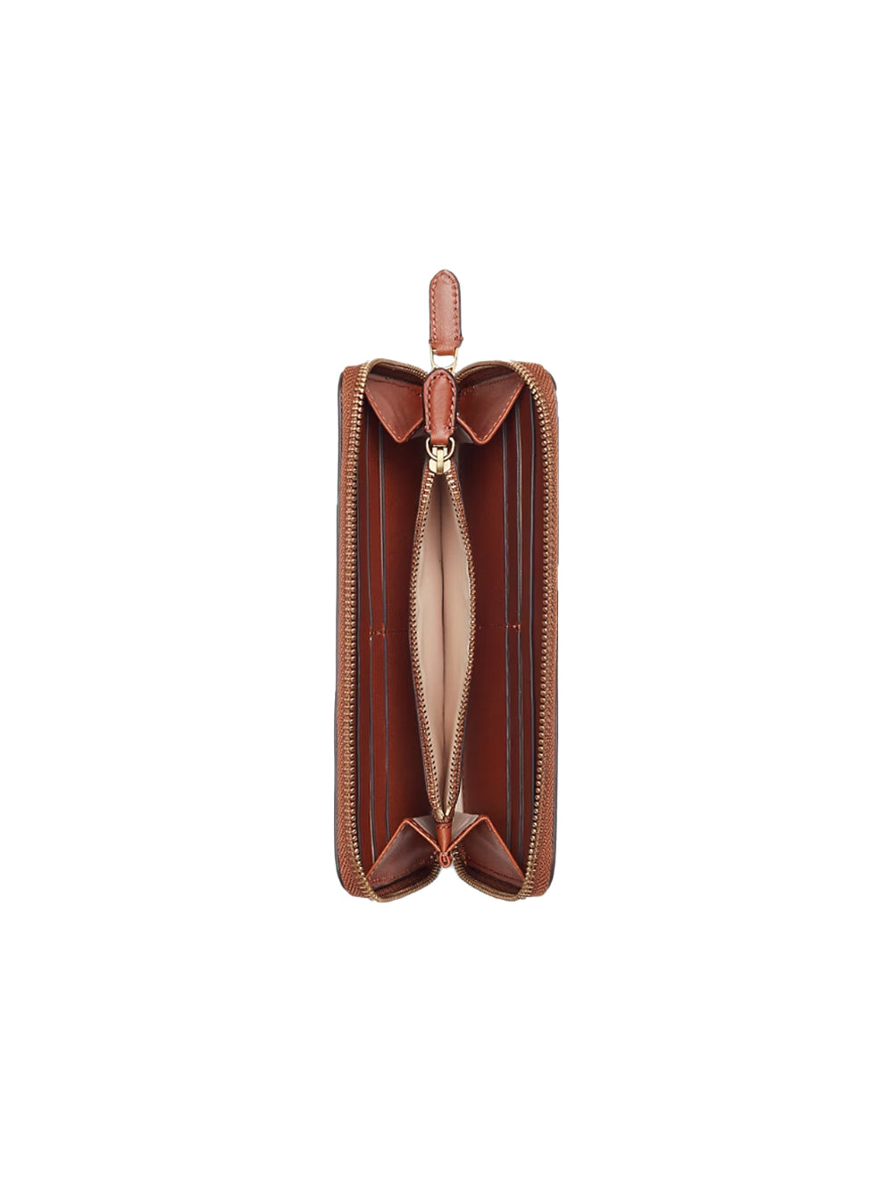 Zip Cont Wlt Large Natural Smooth Leather Wallet