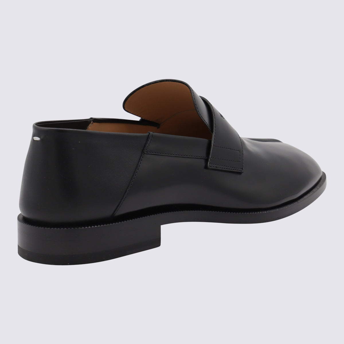 Black Leather Tabi Babouche Loafers