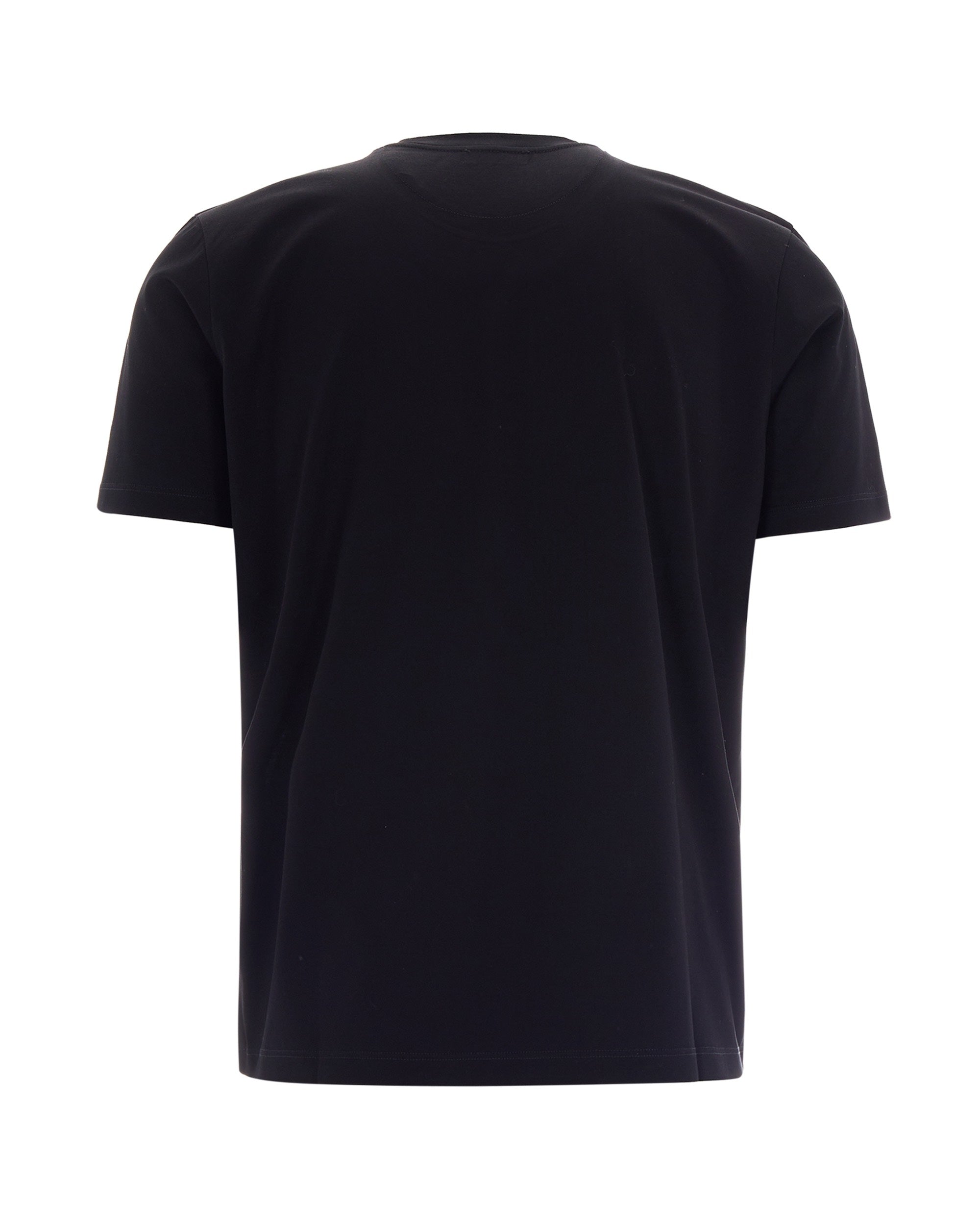 Czarny T-shirt z dżerseju z haftem