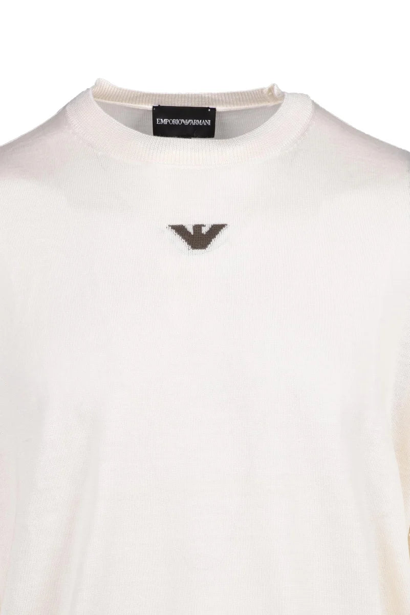 Virgin Wool Crewneck Sweater - White