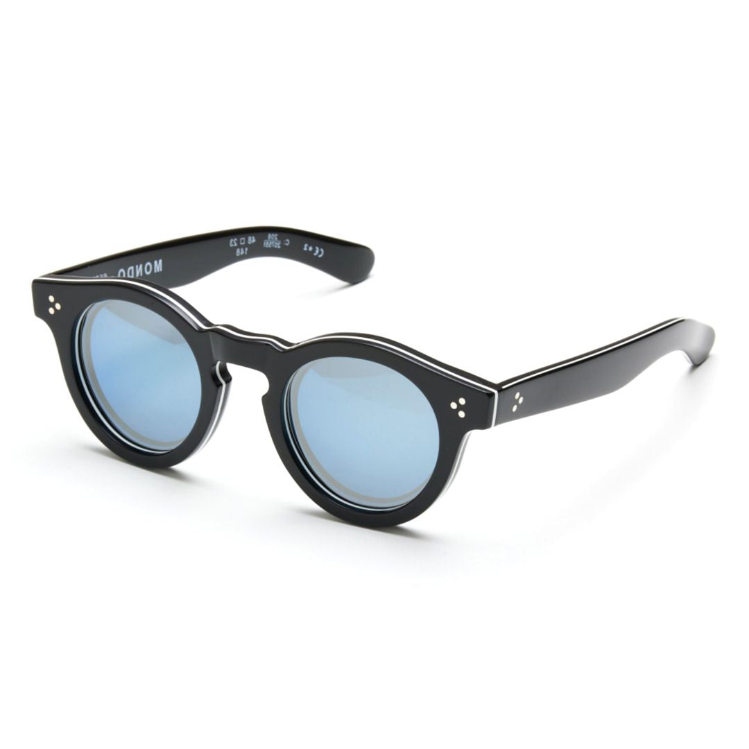 Mondo Bold Round Frame Sunglasses with Reflective Lenses
