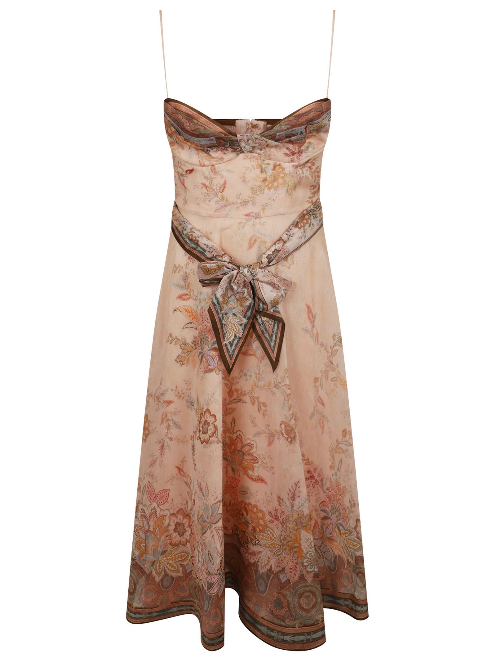 Fitted Midi Dress with Spaghetti Straps