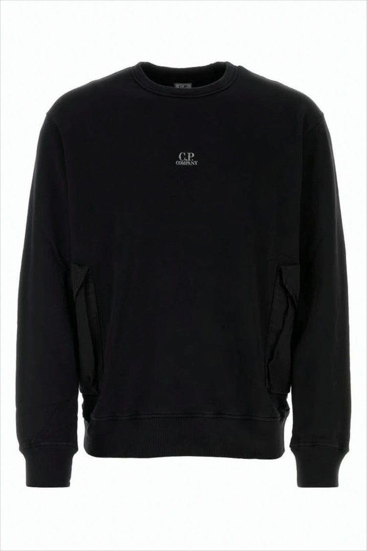 Classic Crew Neck Black Sweatshirt With Relaxed Fit