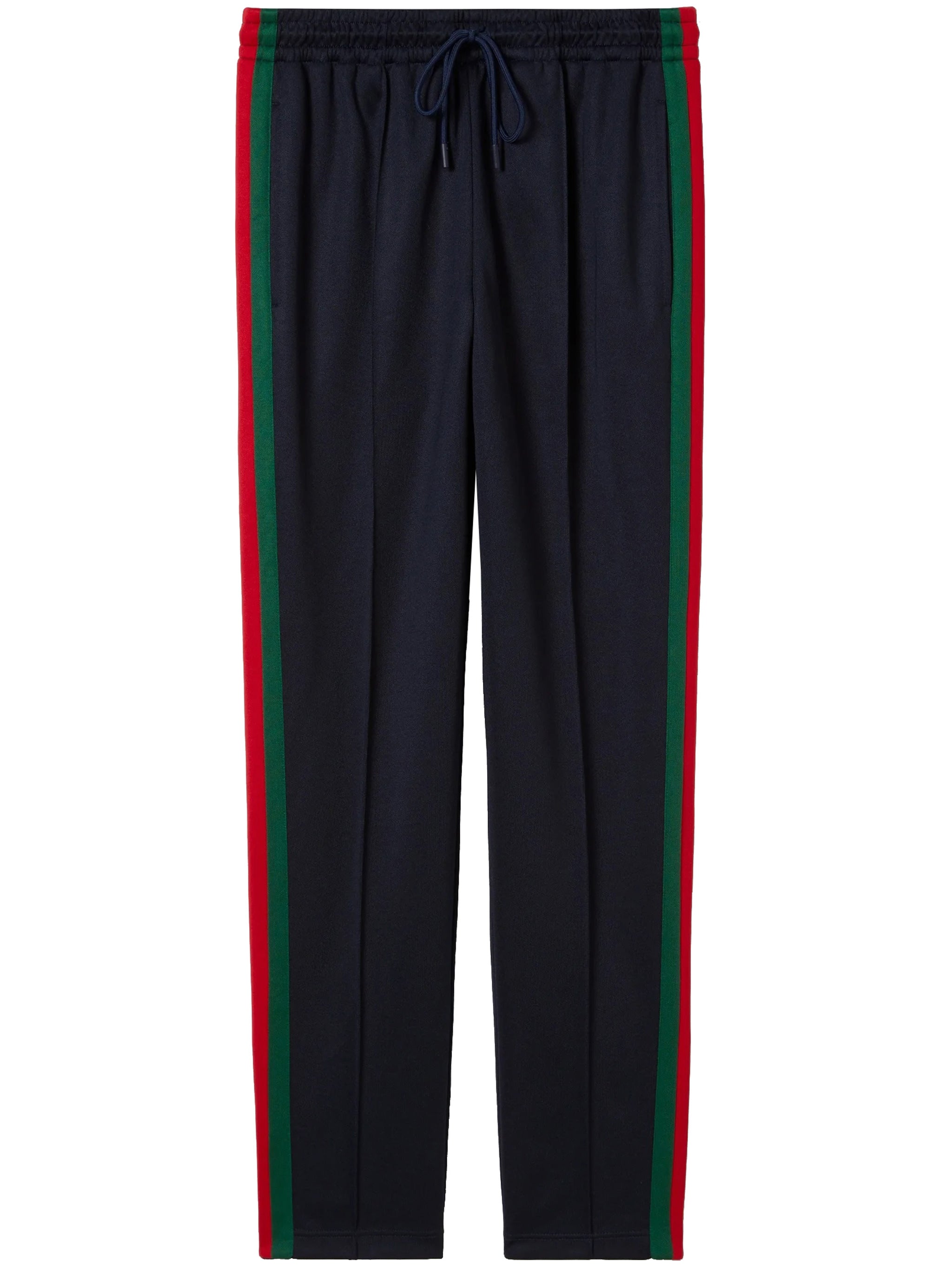 Black Track Pants Bold Vertical Stripes