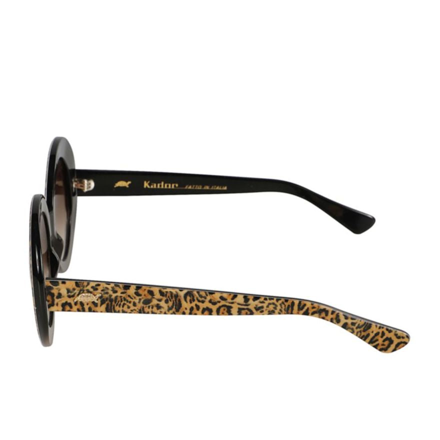 Audrey Bold Leopard Print Round Sunglasses