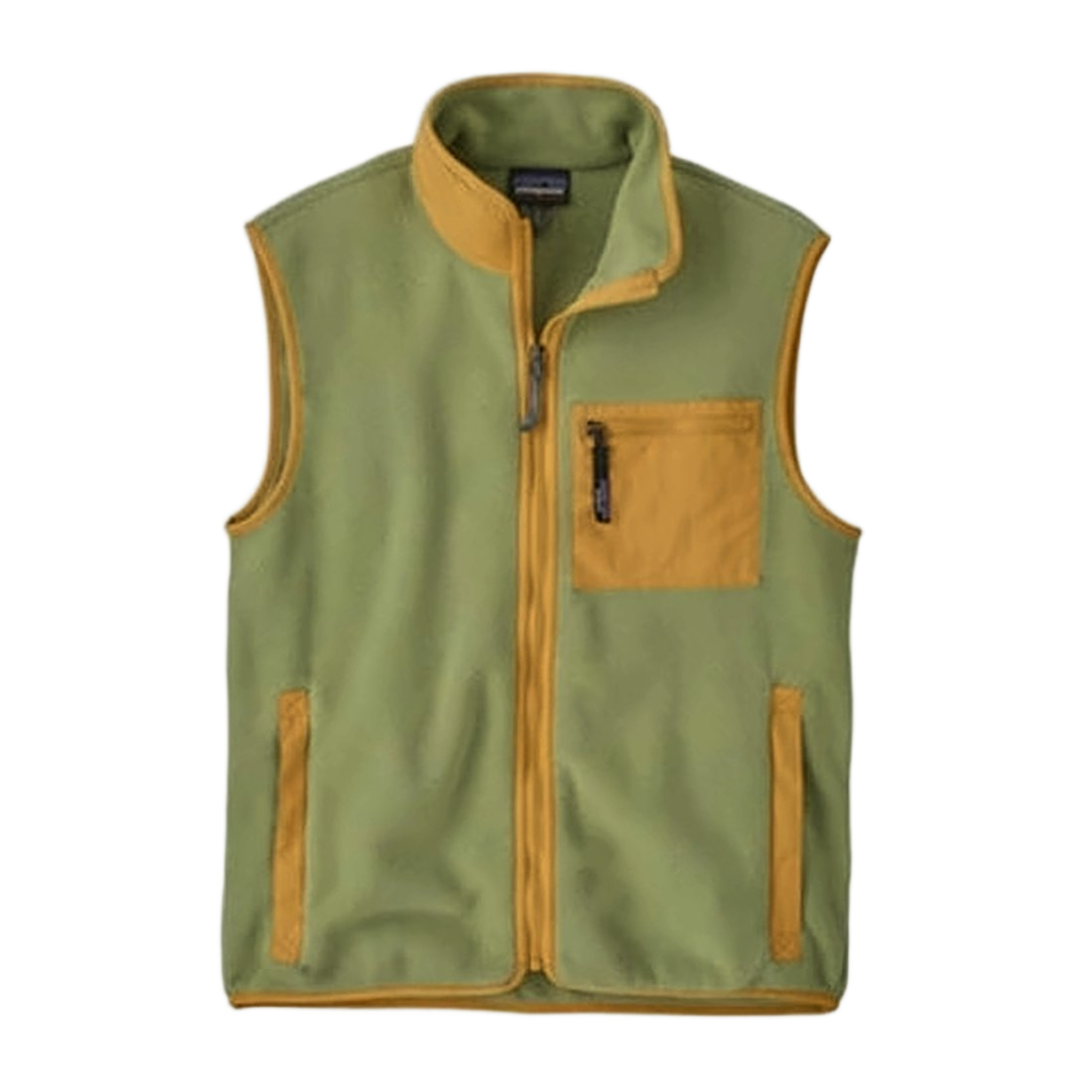 Fleece Vest with Stand-Up Collar and Zippered Pockets
