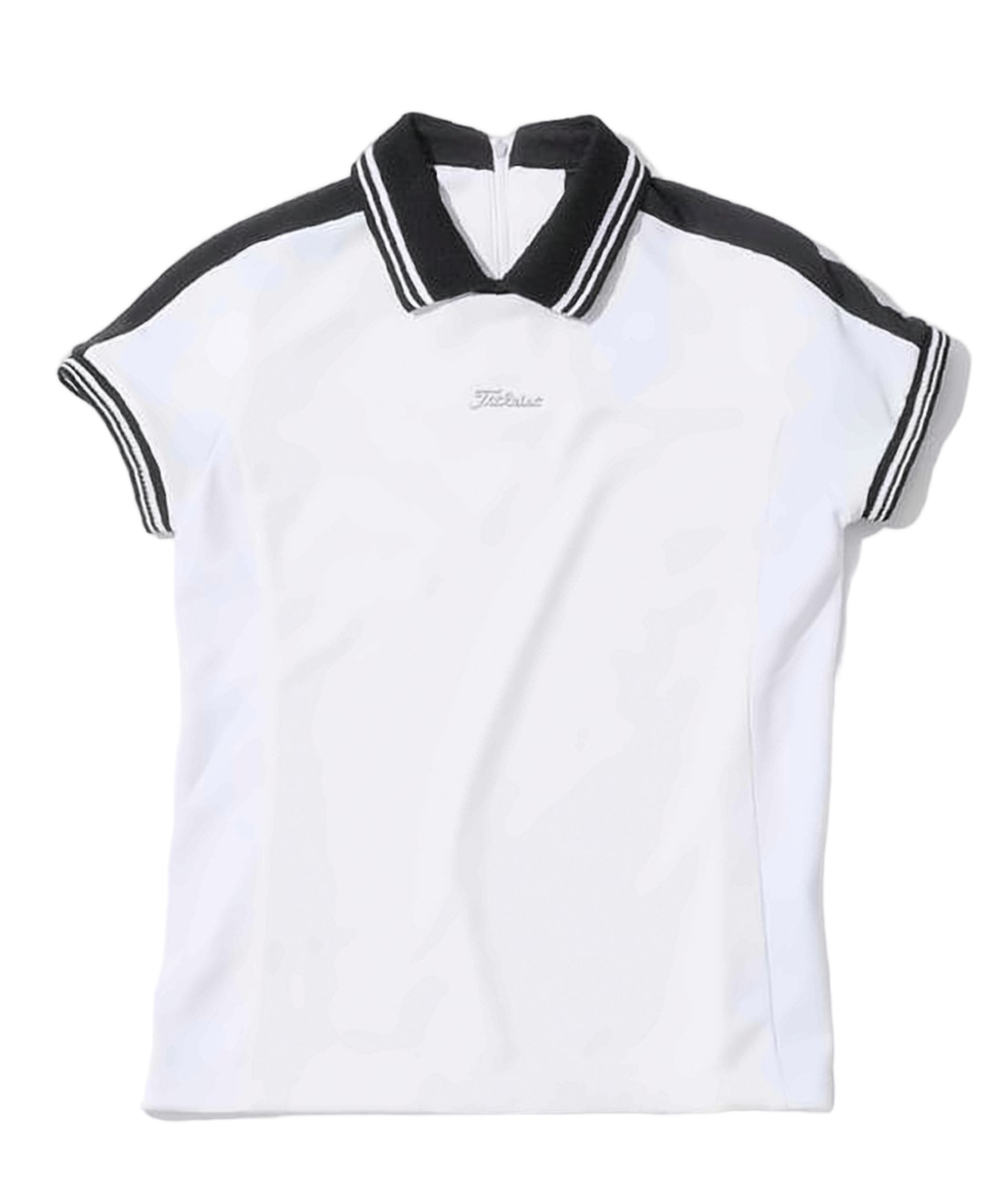 Short-Sleeved Polo Shirt with Striped Collar