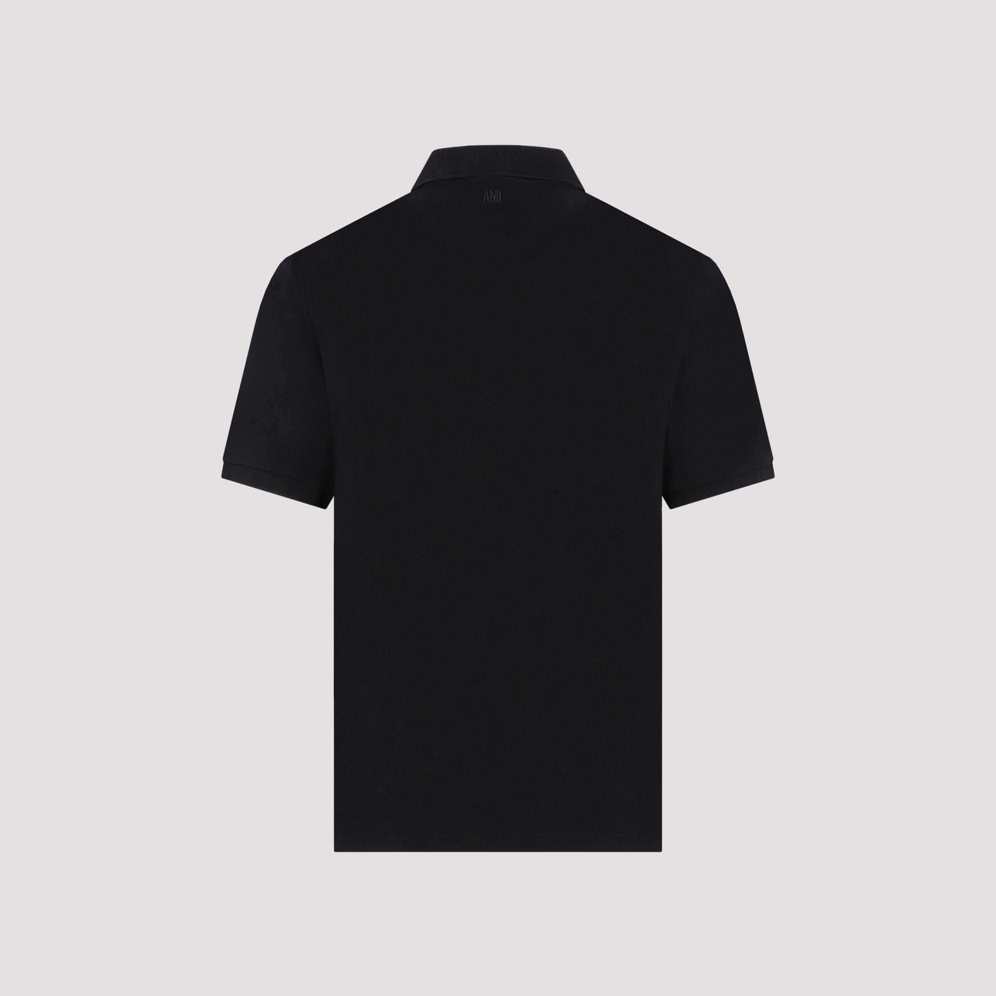 Classic Black Polo Shirt In Organic Cotton With Logo Embroidery