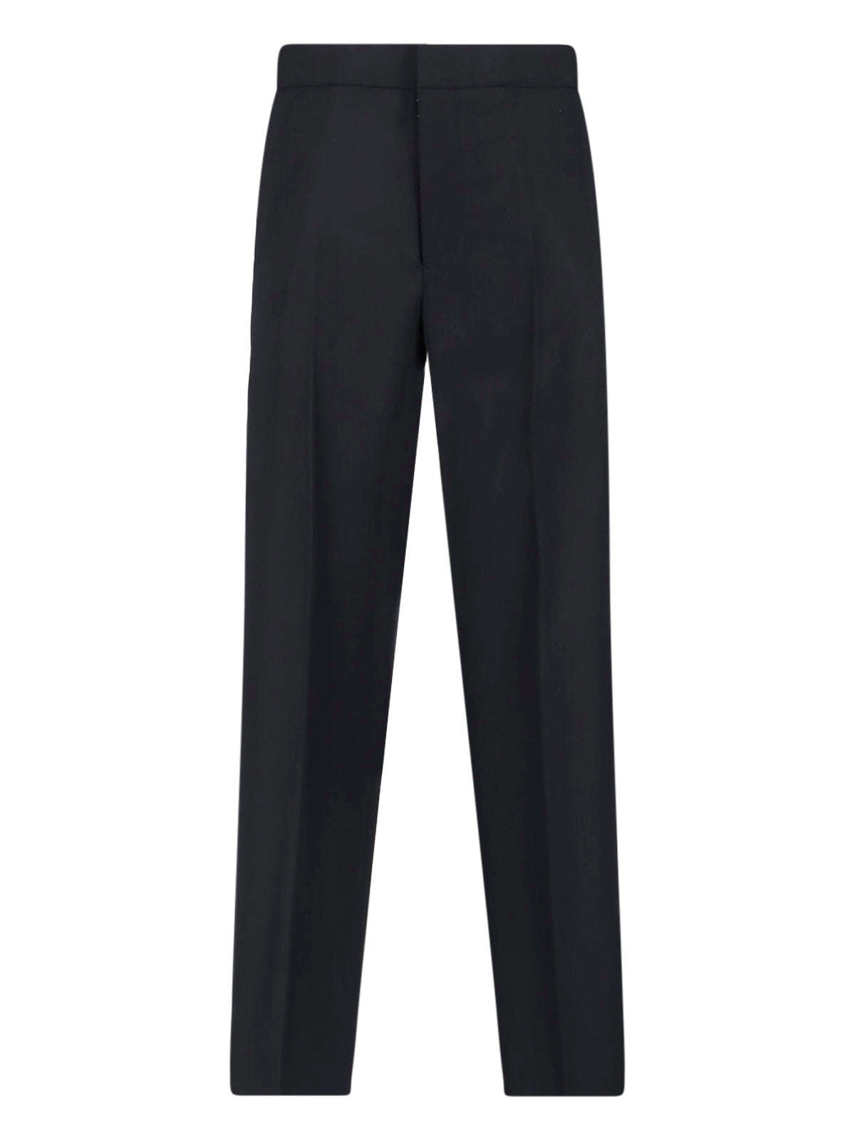 Black Mid-Rise Virgin Wool Tailored Trousers