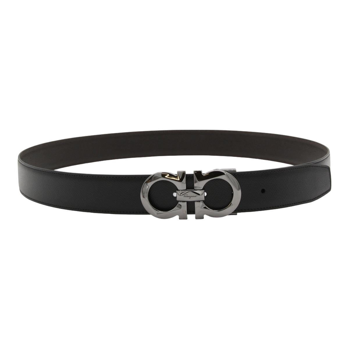 Sleek Black Leather Belt