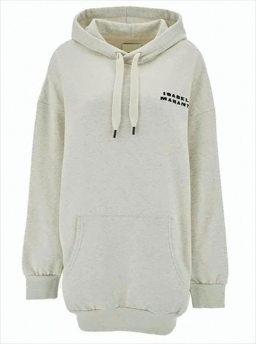 Relaxed-Fit Heathered Hoodie with Subtle Logo