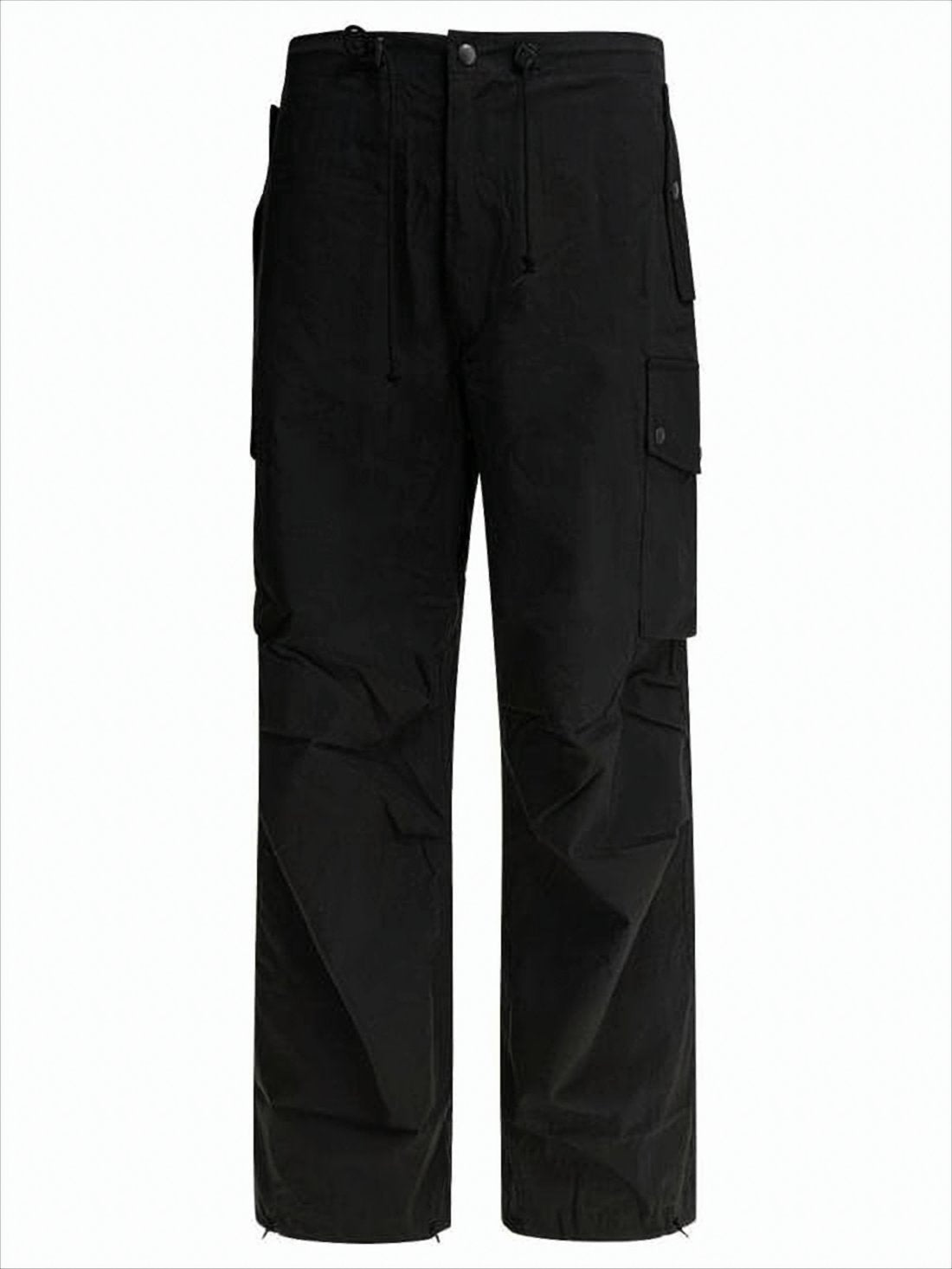 Structured Straight-Leg Pants with Flap Pockets