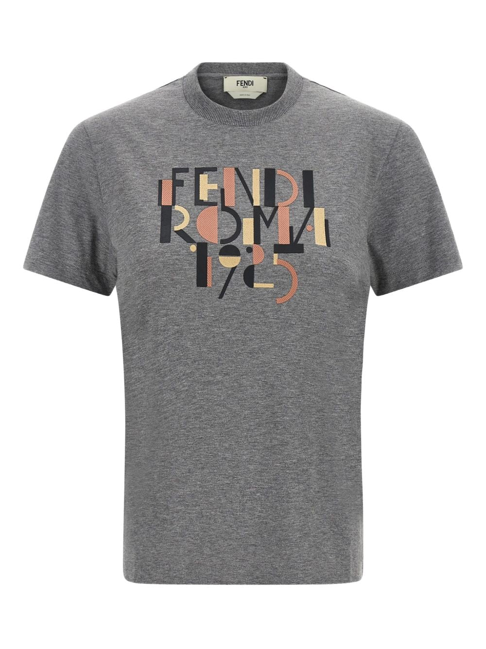 Graphic Print Cotton T-Shirt with Crew Neckline