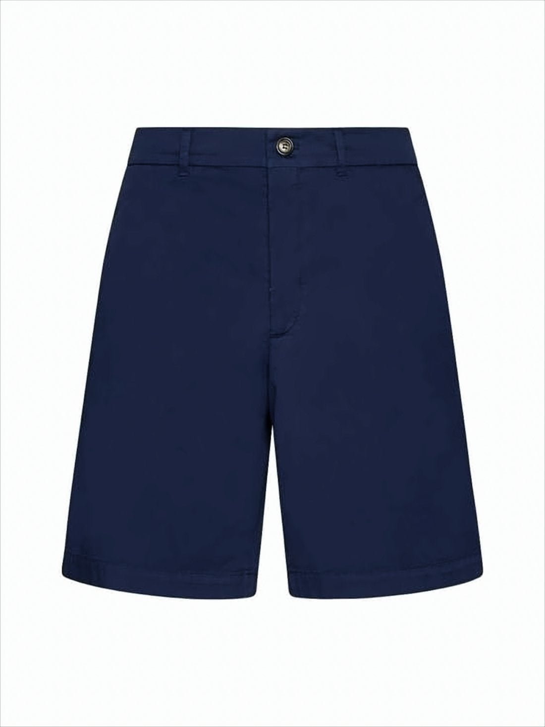 Tailored Blue Shorts with Flat Front