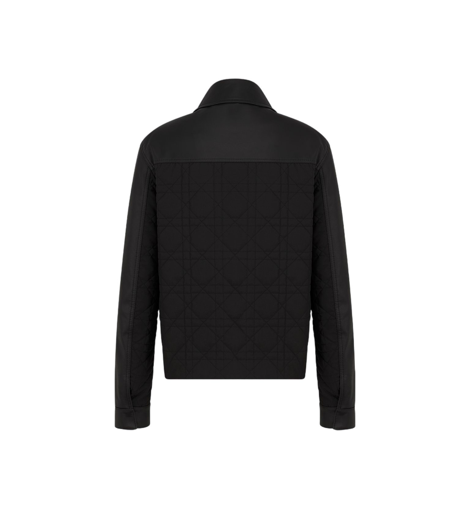 Quilted-Back Black Leather Minimalist Jacket