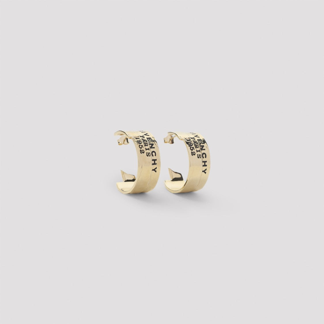 Curved Hoop Earrings with Polished Brass Finish