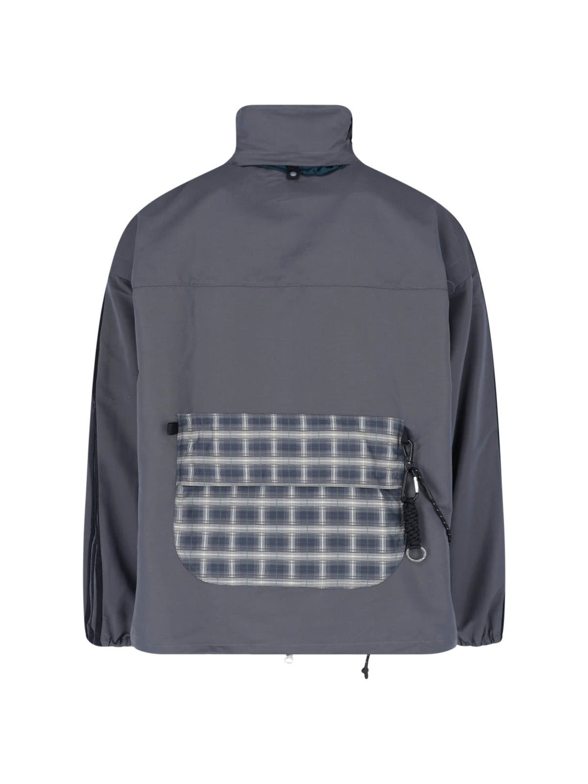 Oversized Grey Jacket with High Collar and Customizable Fit