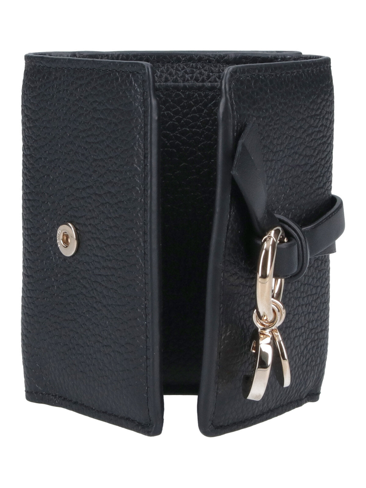 Black Alphabet Textured Leather Wallet