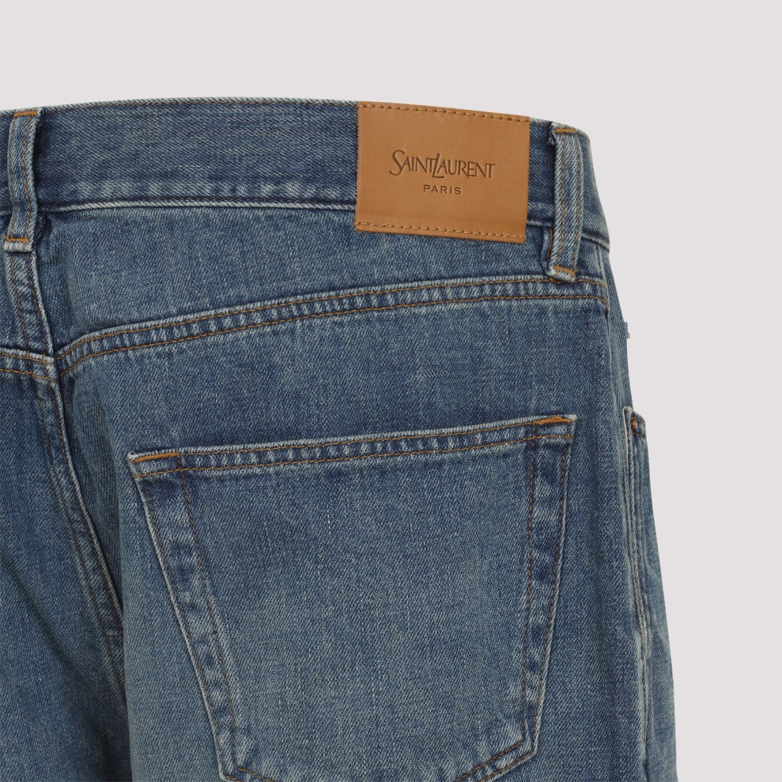 Straight-Leg Denim Jeans In Medium Blue Wash
