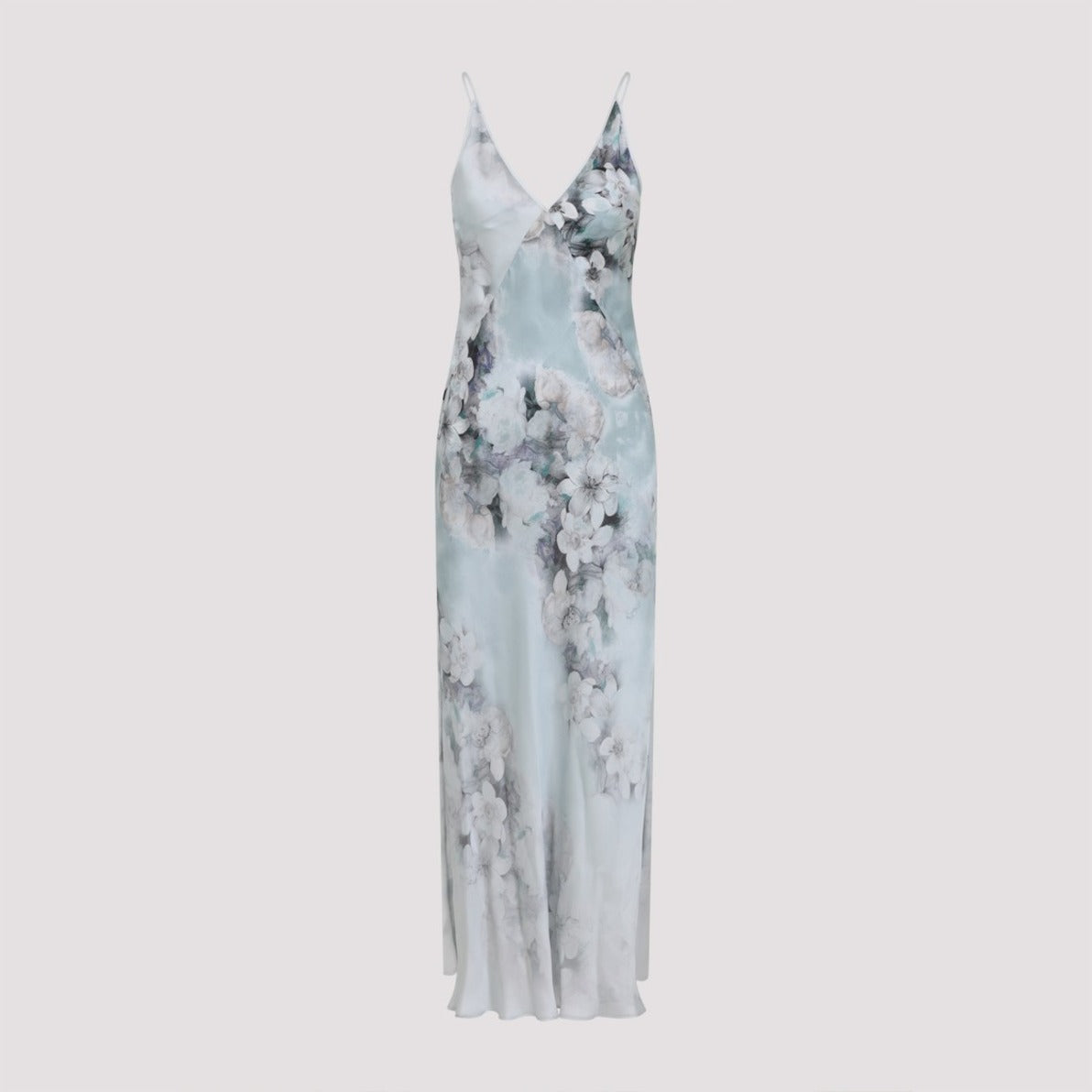 Floral Print Maxi Dress With V-Neckline