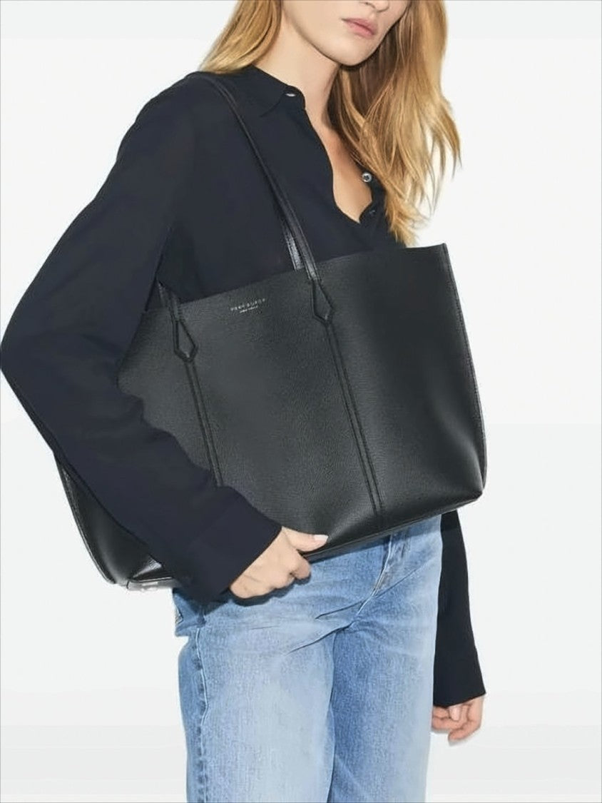 Structured Cowhide Leather Shoulder Bag with Gold-tone Accents