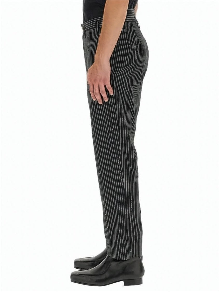 Pinstripe Tailored Pants with High Waist