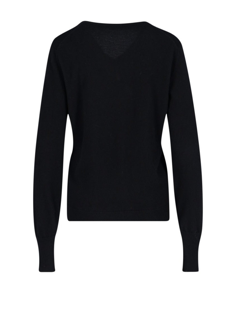 V-Neck Sweater In Cashmere Black Maxi