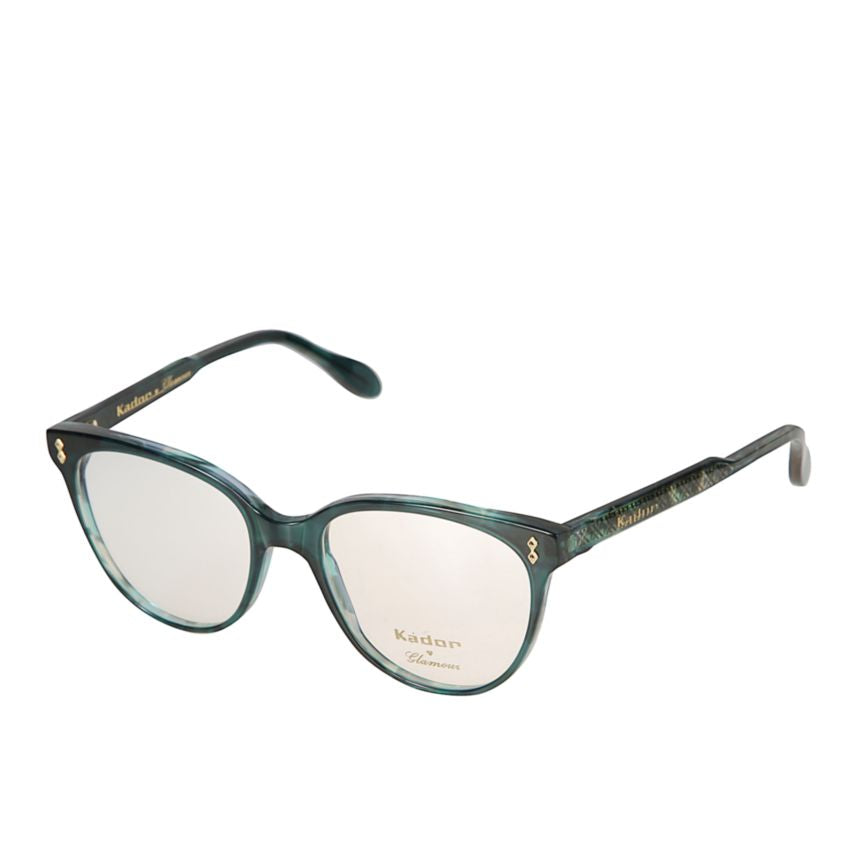 Nikla Glamour Translucent Green Cat-Eye Sunglasses with Gold Accents