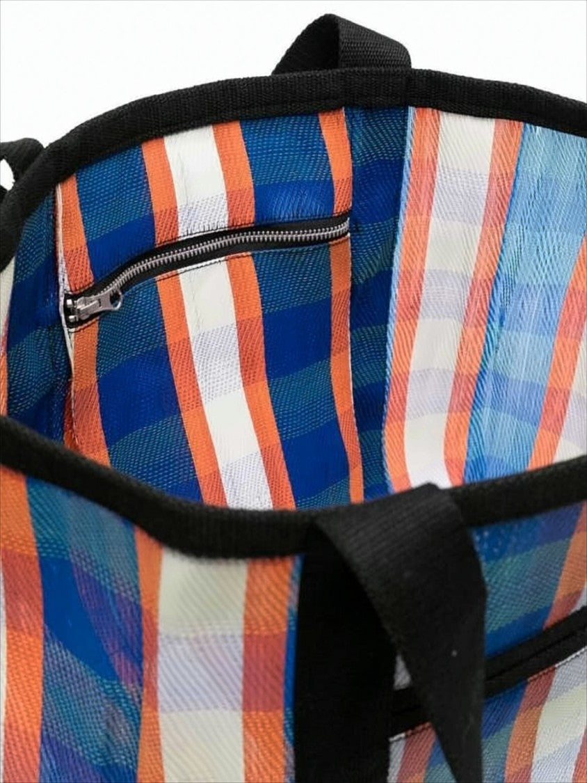 Large Rectangular Shoulder Bag with Plaid Design