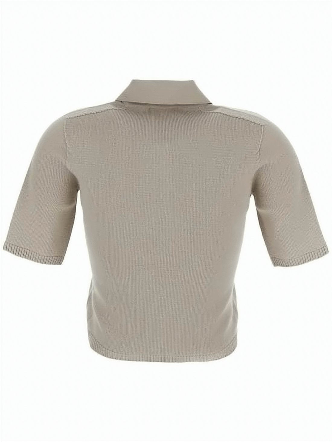 Knit Polo Top with Classic Collar