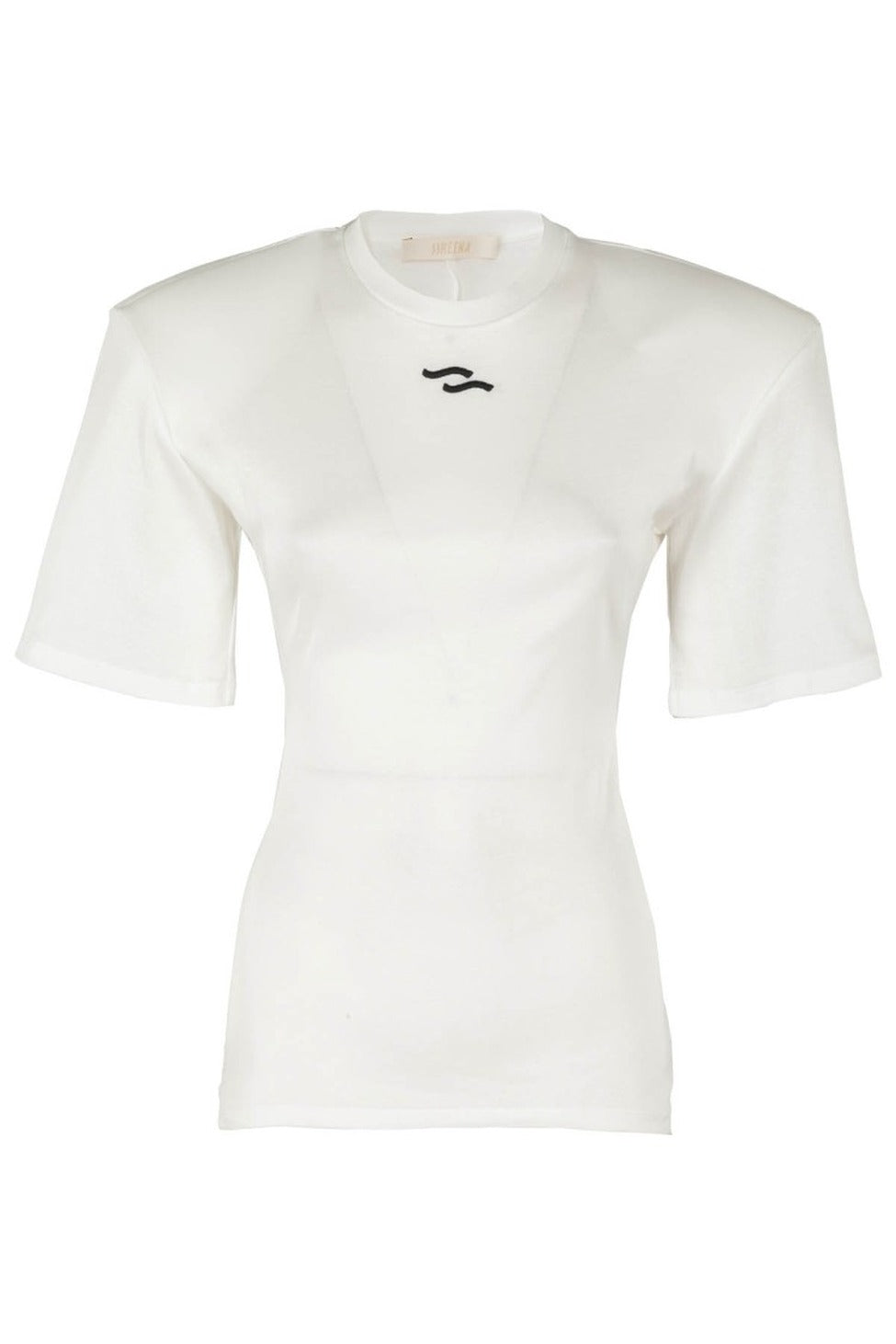 Fitted White Cotton T-Shirt With Contrasting Logo