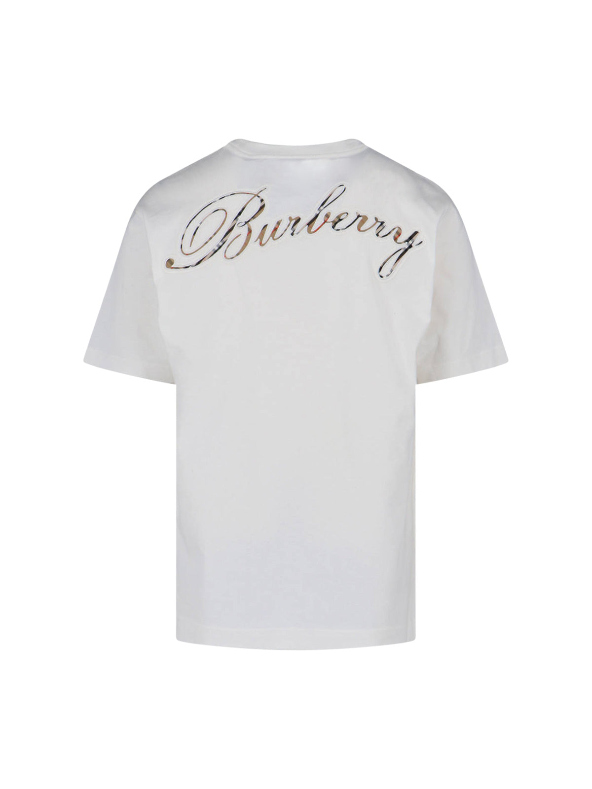 "Check" Logo T-Shirt, In White Cotton