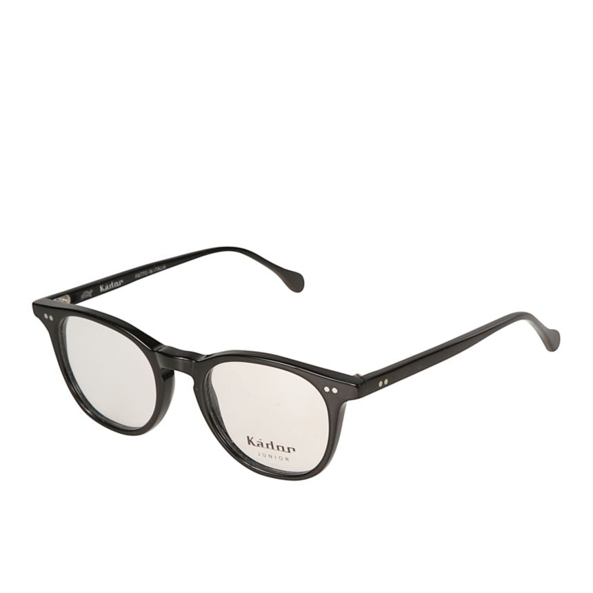 Kubino Round Frame Eyeglasses with Glossy Black Finish