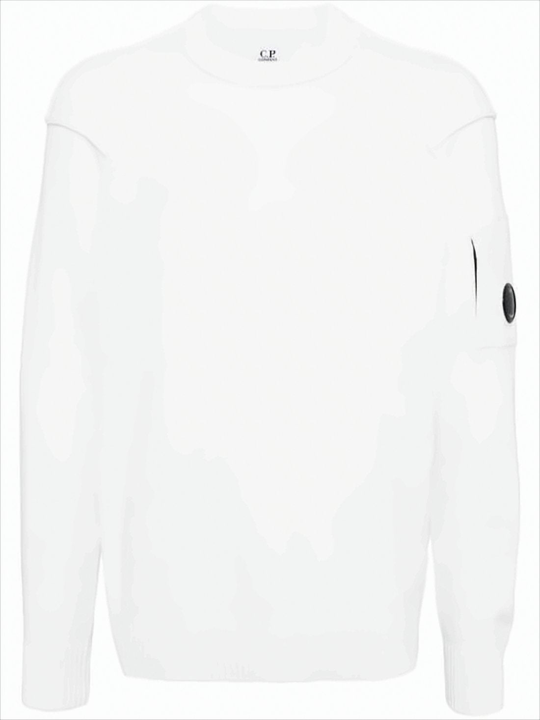 Long-Sleeve Minimalist Wool-Nylon Blend Top With Lens Patch