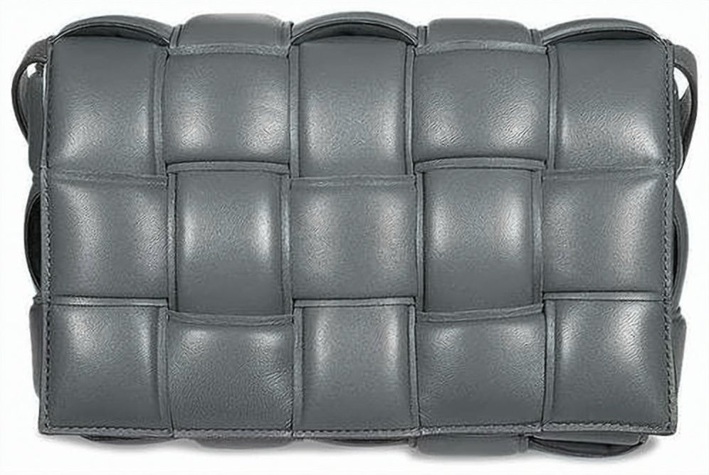 Quilted Grey Padded Shoulder Bag by Bottega Veneta
