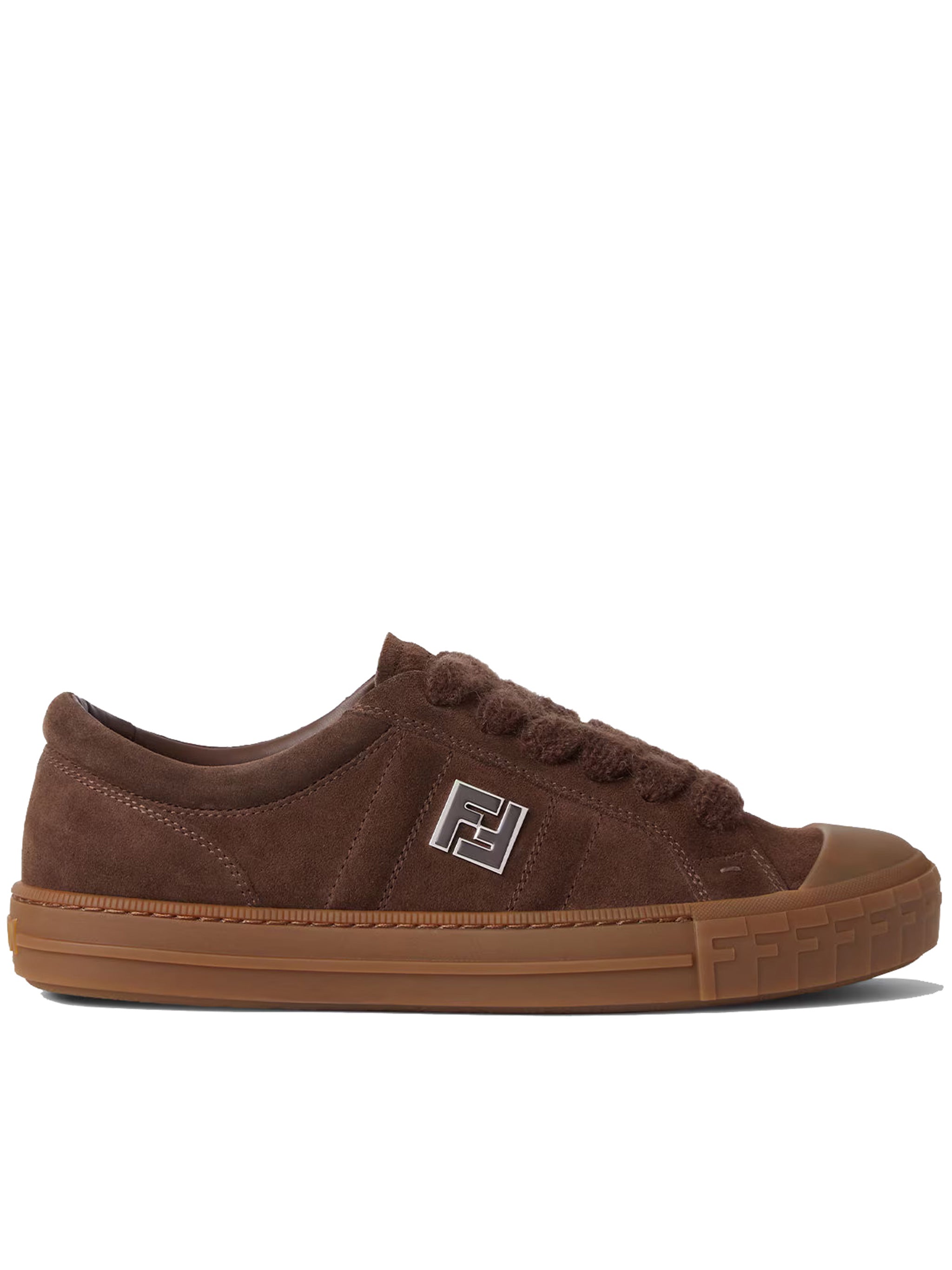 Domino Brown Suede Textured Lace Sneakers